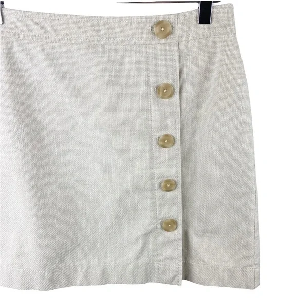 Ann Taylor Petite Tan Button Pencil Skirt Work Casual 6P - Picture 3 of 9